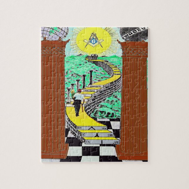 Quebra-cabeça maçónico de Shriner (Vertical)