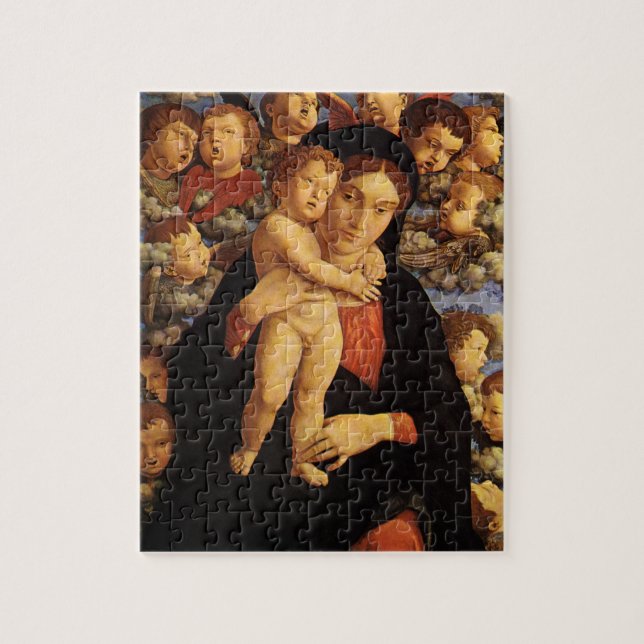 Quebra-cabeça Madona dos Querubins por Andrea Mantegna (Vertical)