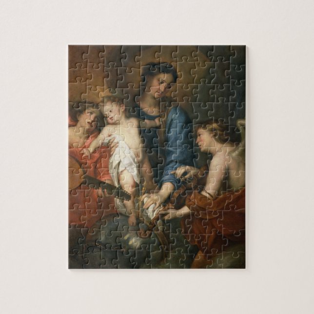 Quebra-cabeça Madonna e criança com anjos (Vertical)