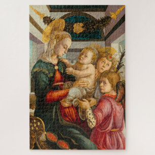 Quebra-cabeça Madonna e Criança com Anjos por Botticelli