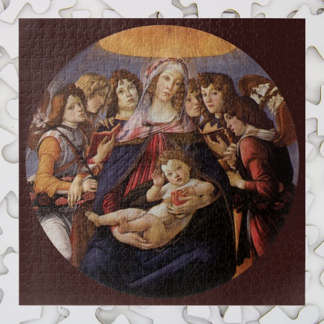 Quebra-cabeça Madonna e Criança com Anjos por Sandro Botticelli (Criador carregado)