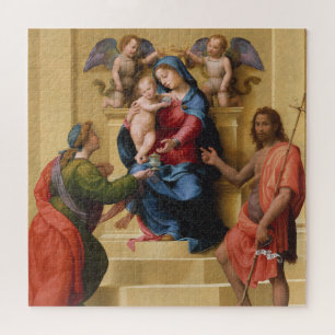 Quebra-cabeça Madonna e criança Enthroned com santos Mary