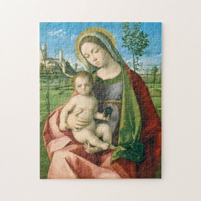Quebra-cabeça Madonna e Criança por Giovanni Bellini Religião (Vertical)