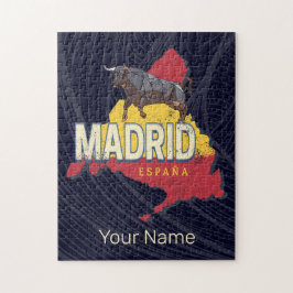 Quebra-cabeça Madrid Espanha Retro Região Map Vintage Bull