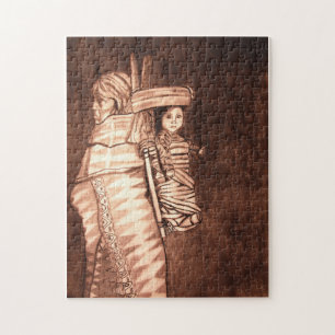 QUEBRA-CABEÇA MÃE AMERICANA NATIVA E PAPOOSE