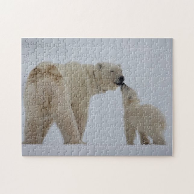 Quebra-cabeça Mãe do urso polar com Cub (Horizontal)
