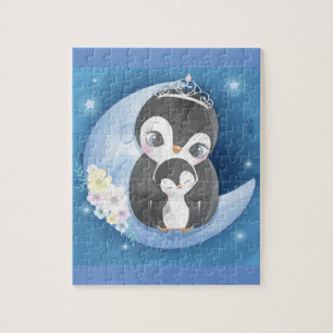 Quebra-cabeça Mãe E Bebê De Pinguim Bonito