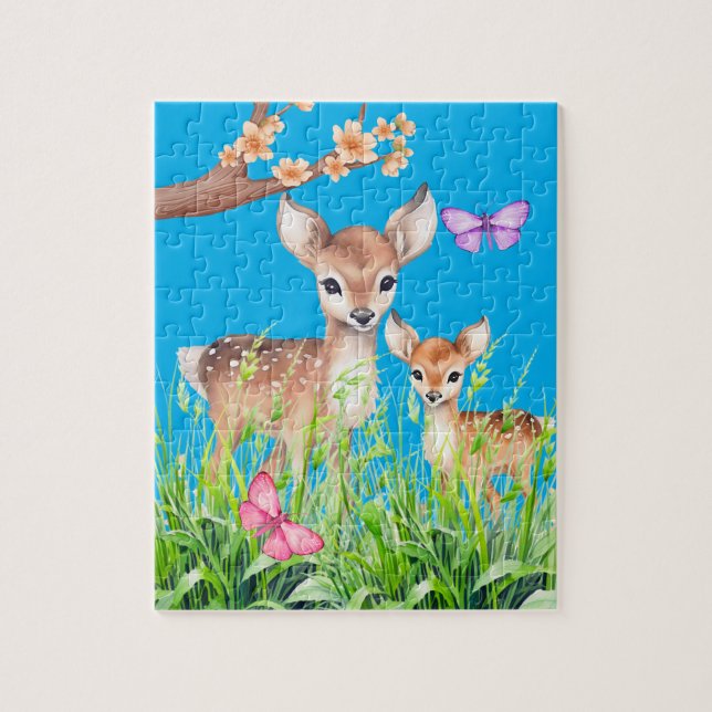 Quebra-cabeça Mãe e Bebê Deer (Vertical)