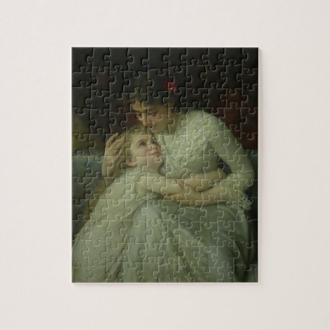 Quebra-cabeça Mãe e criança (óleo em canvas) (Vertical)