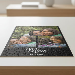 Quebra-cabeça Mãe Estabeleceu Roteiro Moderno Preto 3 Foto
