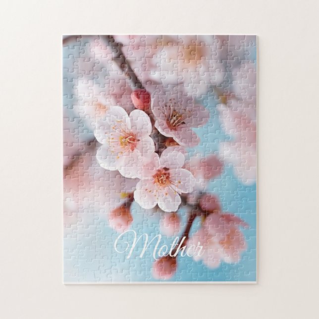 Quebra-cabeça Magia de Flor de Cerejeira Rosa (Vertical)