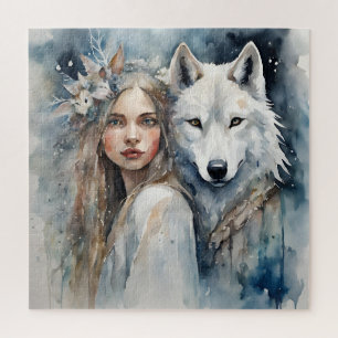 Quebra-cabeça Magia Eslava: A Menina e o Lobo Branco
