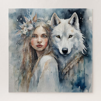 Quebra-cabeça Magia Eslava: A Menina e o Lobo Branco