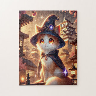 Quebra-cabeça Magic Cat & Japanese Castle | Fantasy Puzzle