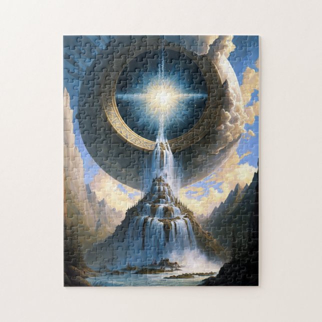 Quebra-cabeça Magic Waterfall Surreal Fantasy Art (Vertical)