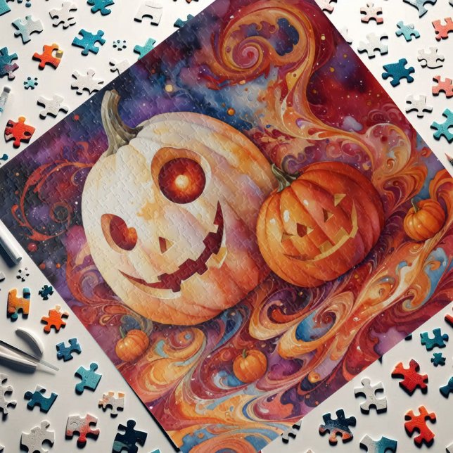 Quebra-cabeça Mágica do Halloween: Incêndios e Pumpkins brilhant (Criador carregado)