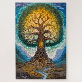Quebra-cabeça Magical Glowing Tree Of Life Swirling Fantasy