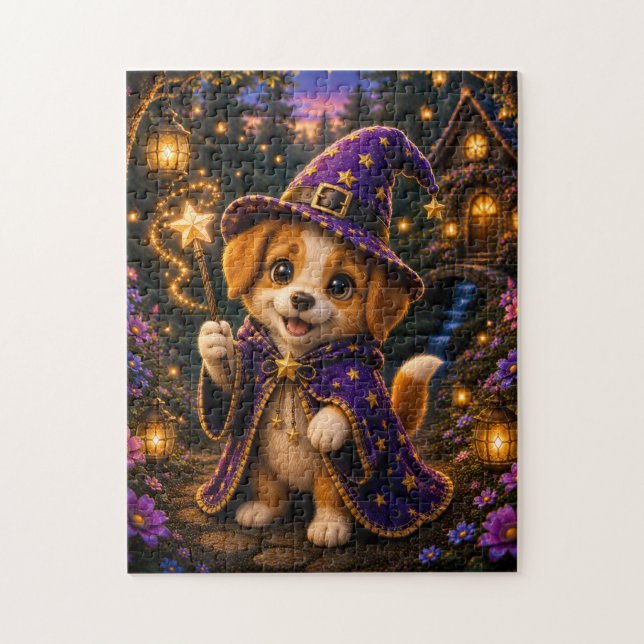 Quebra-cabeça Magical Puppy Wizard Jigsaw Puzzle (Vertical)