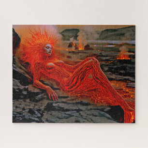 Quebra-cabeça "Magma Dormindo" - Retrato de Mulher Vulcânica