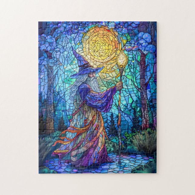Quebra-cabeça Mago na Floresta com Magia (Vertical)