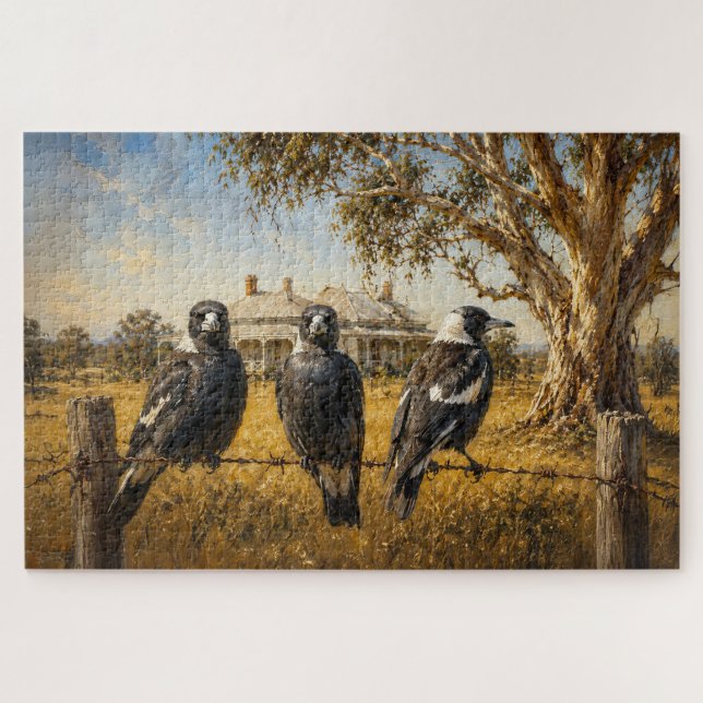 Quebra-cabeça Magpies in the outback (Horizontal)