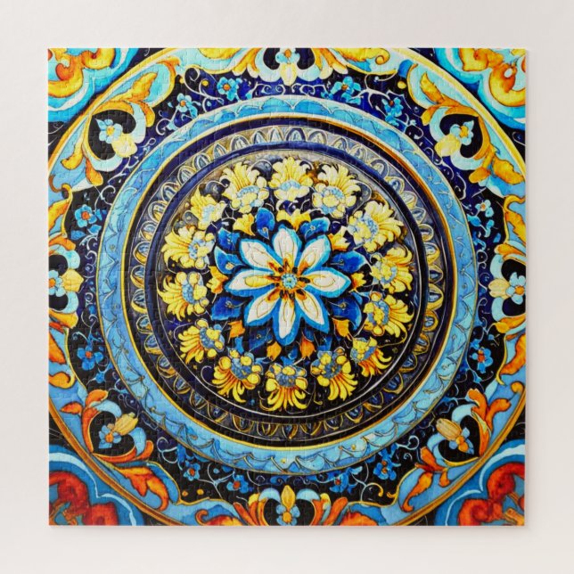 Quebra-cabeça Maiolica Floral espanhola italiana medieval (Vertical)