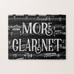 Quebra-cabeça Mais quadro do clarinete - música branca preta
