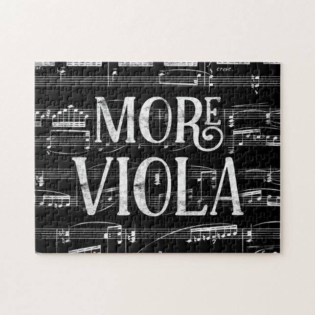 Quebra-cabeça Mais Viola Chalkboard - Black White Music (Horizontal)