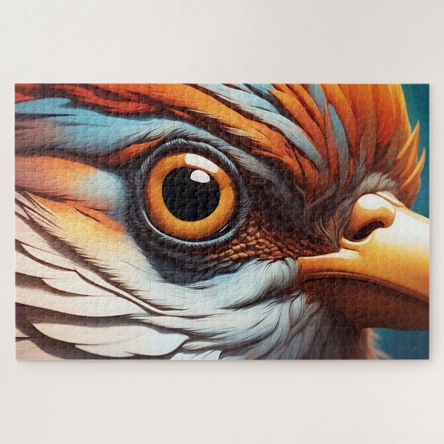 Quebra-cabeça Majestic Fiery Bird Portrait - Intense Close-Up (Horizontal)