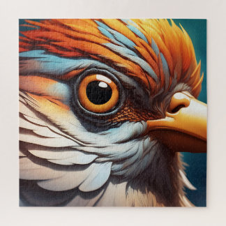 Quebra-cabeça Majestic Fiery Bird Portrait - Intense Close-Up