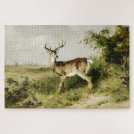 Quebra-cabeça Majestic Whitetail Deer Oil Painting Landscape