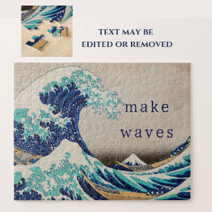 Quebra-cabeça "Make Waves" Hokusai Vintage Arte Japonesa