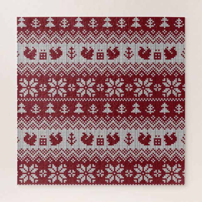 Quebra-cabeça Maldito, Natal, esquilos, padrão de colheita. (Vertical)