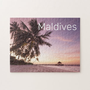 Quebra-cabeça Maldivas Ocean Indian Beach Sunset Island Souvenir