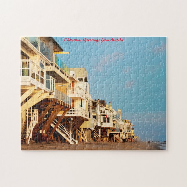 Quebra-cabeça Malibu Califórnia. Saudações de Natal (Horizontal)