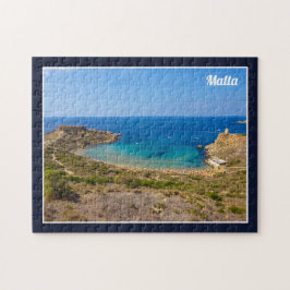Quebra-cabeça Malta Baía Ghajn Tuffieha Mar Mediterrâneo Ilha