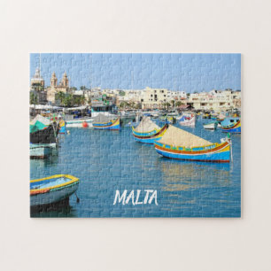 Quebra-cabeça Malta: Cenário Ver Barcos Tradicionais