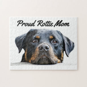 Quebra-cabeça Mamã orgulhosa bonito da raça   Rottie do cão d