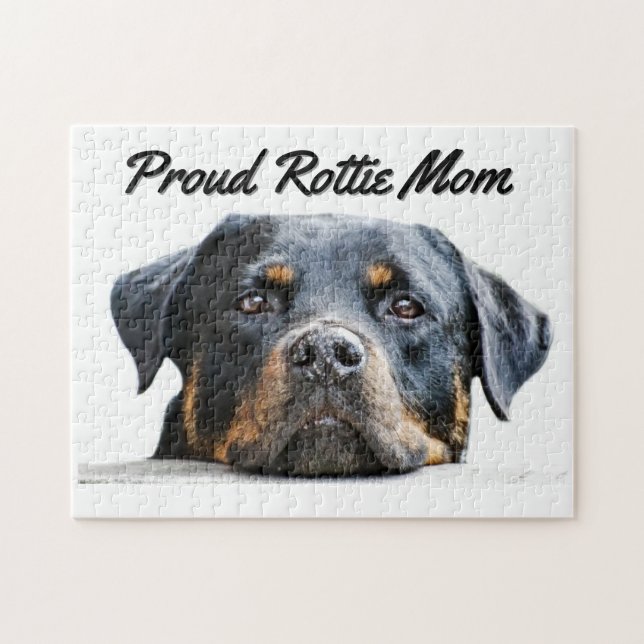 Quebra-cabeça Mamã orgulhosa bonito da raça | Rottie do cão de (Horizontal)