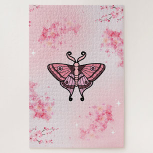 Quebra-cabeça Mama rosa com fundo de luminária Sakura