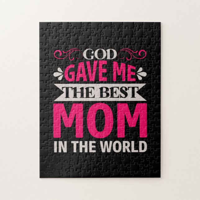 Quebra-cabeça Mamãe Art Deus Me Deu A Melhor Mãe (Vertical)