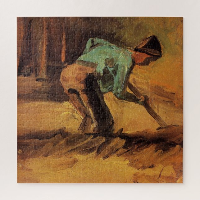 Quebra-cabeça Man Stooping with Stick, Spade by Vincent van Gogh (Vertical)