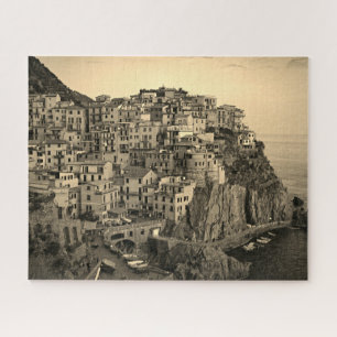 Quebra-cabeça Manarola em Sepia Tones - Itália - 16x20 - 520 pcs