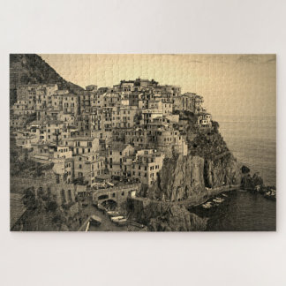 Quebra-cabeça Manarola em Sepia Tones - Itália - 20x30 - 1014 pc