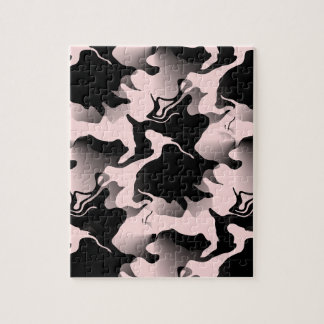 Quebra-cabeça Manchas Rosa e Preto Mármore Abstrato