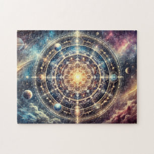 Quebra-cabeça Mandala Astrológico Celestial Magia Zodíaco Cósmic