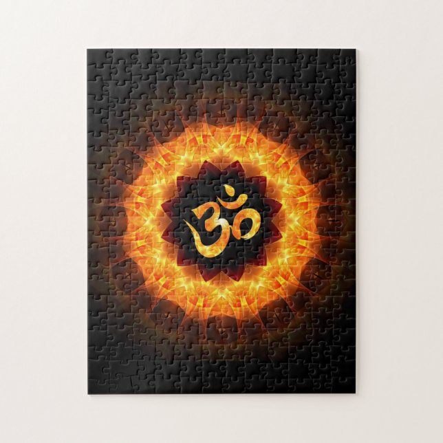 Quebra-cabeça Mandala áureas with OM (Vertical)