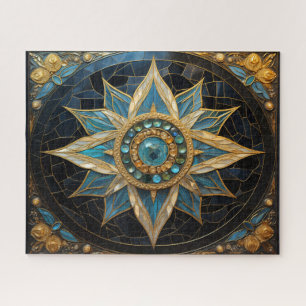 Quebra-cabeça Mandala Blue Dourado