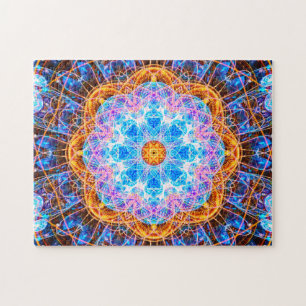 Quebra-cabeça Mandala colorida da energia que relaxam