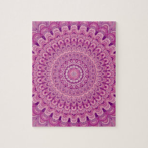 Quebra-cabeça Mandala cor-de-rosa da flor